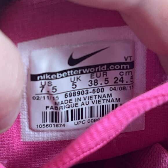 Nike Air Max 2015 Women’s Size 7.5 Triple Hot Pink Athletic Running Shoes Swoosh - Picture 9 of 9
